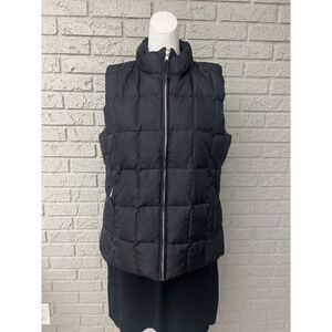 Gap Women Black Down Quilted Puffer Vest Size L